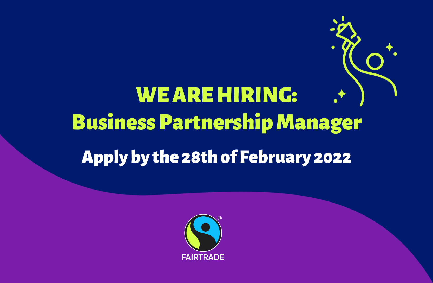 Teksti: We are hiring: Business Partnership Manager.